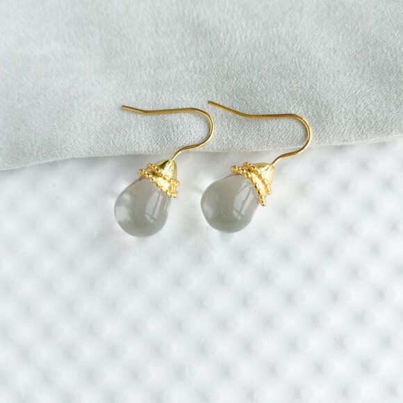 Julie Vos Gold Clear Crystal Noel Demi Earrings Small NEW - Picture 2 of 4